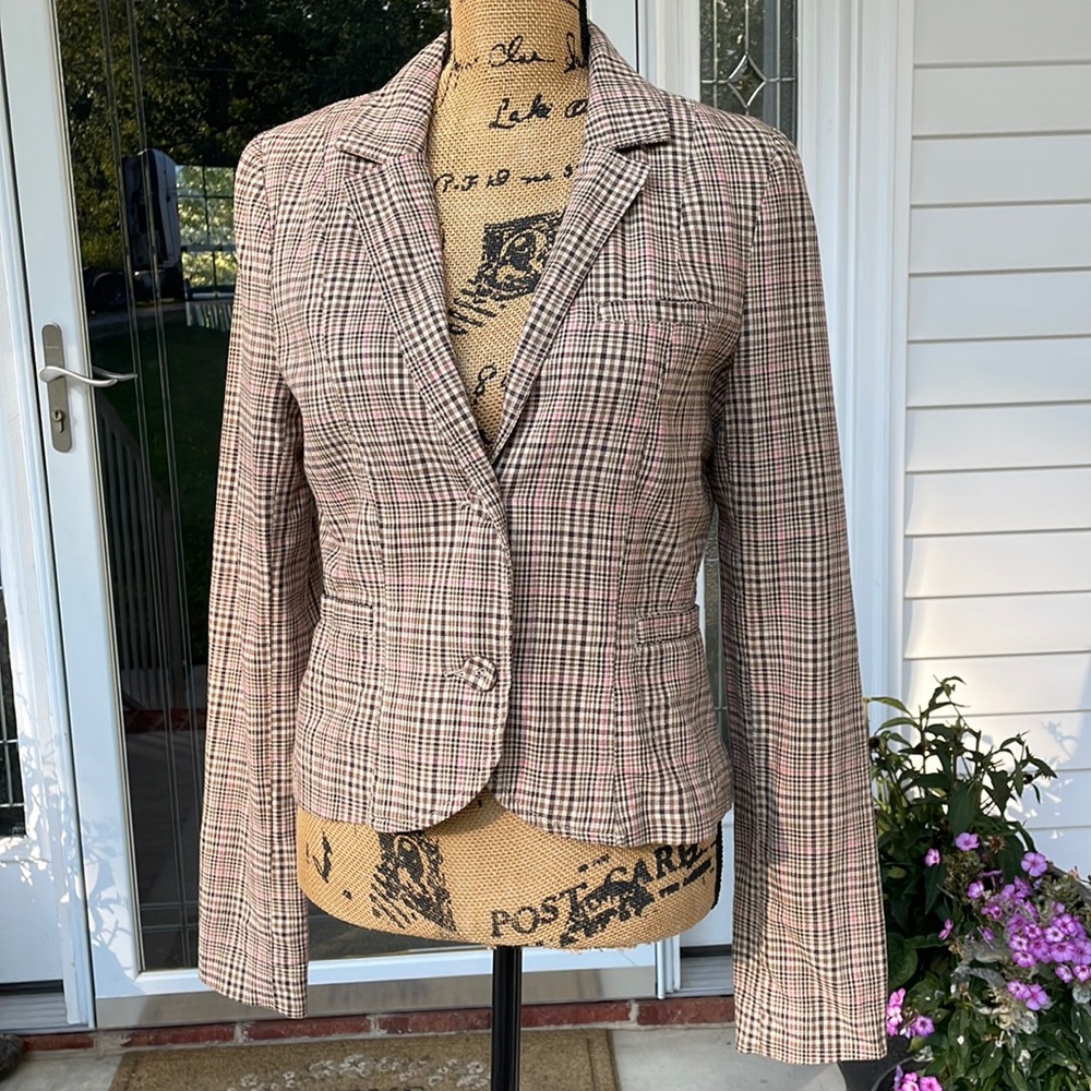 Roxy Plaid Suit Jacket Size Medium. - image 1